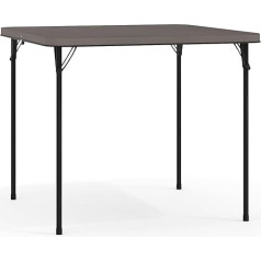 Flash Furniture Dunham 7cm Square Plastic Folding Table with Carry Handle Portable for Indoor and Outdoor Events - Dark Grey, Dark Grey