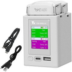 LYONGTECH LCD Multi Function Battery Charger for DJI Mini 3, Mini 4/3 Pro, Parallel Battery Charging Station, Charger Hub, Display Charging 2 Batteries Drone Accessories
