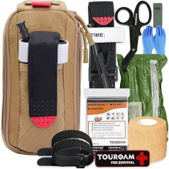IFAK Med Trauma Kit, Multipurpose Molle Belt, EDC Bag, Tactical Emergency Kit, Survival Military, Field Bandage Kit, Camping, Hiking, Bug Out