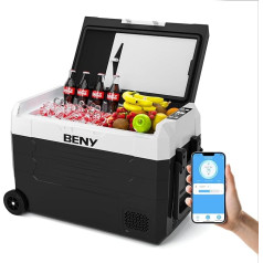 BENY Compressor Cool Box 45L 12/24V Car Fridge Dual Zone Electric Cool Box with App Control Freezer -20°C to 20°C for Car, Camping, Truck, Boat, Travel