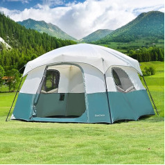 Camping Tent 4 Person Family Tents with Rain Cover, Cabin Tents, Music Festival Tent, Hiking and Backpacking Tents 4-6 Person Dome Tents with Large Mesh Windows, Waterproof, Weatherproof