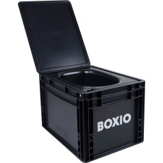 BOXIO – Toilet, Mobile Separation Toilet, Compact, Camping Toilet, 40 x 30 x 28 cm, Toilet for Travel, Travel, Boat, Garden, Black