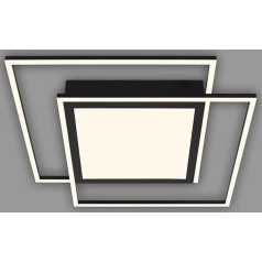 BRILONER Lights LED Ceiling Light LED Ceiling Light LED Frame Middle Light Warm White Light 5800 Lumen Separate Switchable Black