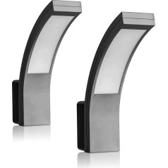 SEBSON LED Outdoor Light – Set of 2 – Wall Light Anthracite 15 W 1100 lm Cold White 5800 K IP65 Wall Lamp for Outdoor Use, 250 x 176 x 65 mm