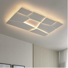 ZenithBeam Modern LED Ceiling Lights, 102 W Creative Rectangular Living Room Ceiling Light, LED Ceiling Light, Dimmable with Remote Control, Matte White Ceiling Lights for Living Room, Office,