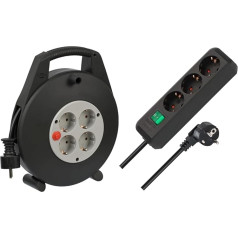 Brennenstuhl Vario Line Cable Box 4 Compartment/Mini Cable Reel Black
