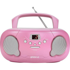 Unknown GVPS733PK Original Boombox Portable CD Player with Radio - Pink (5060108294997)