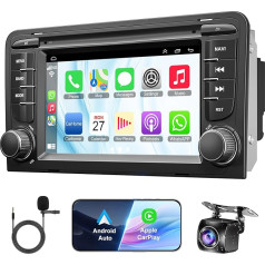 2+32GB Car Radio for Audi A3 S3 RS3 2003-2012 with Wireless Carplay & Android Car, Android 13 7 Inch IPS Car Radio with GPS Voice Control SWC Reversing Camera Bluetooth 5.2 Hands-Free WiFi