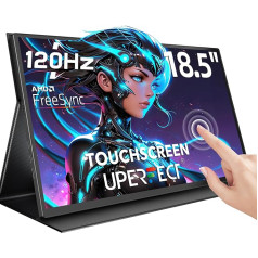 UPERFECT Portable Monitor Touch Screen, 18.5 Inch 120Hz Portable Monitor Touchscreen 1080P Mobile Monitor with Mini HDMI/USB-C External Monitor for Laptop/Mac/PS4/5/Phone/Switch, VESA Mountable