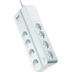 APC PM8-FR 8AC Outlet(s) 230V 2m White - Surge Protector (2690 J, 8 AC Outlets, Type E (FR), 2300 W, 48000 A, 2 m)