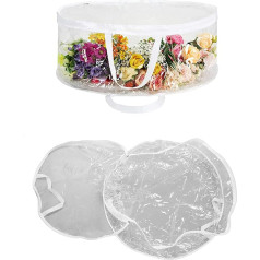 Transparent Round Wreath Storage Bag, 60 x 20 cm, 24 Inches with Reinforced Handle and Double Zips, PVC Material, Christmas Wreath Storage, Storage of Christmas Wreaths