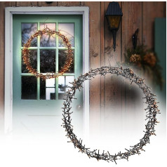 ECD Germany Light Wreath 400 LEDs, Diameter 48 cm, Warm White, IP44, Door Wreath, Window Wreath, Christmas Decoration, Wreath, Christmas Ring, Window Light, Christmas, Christmas Decoration