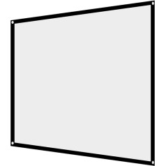 VBESTLIFE Projection Screen, 4:3 Portable Foldable Synthetic Polyester Fabric White Projector Curtain Projection Screen with Hanging Hole for Outdoor Camping Film Open Air Cinema (72 Inches)