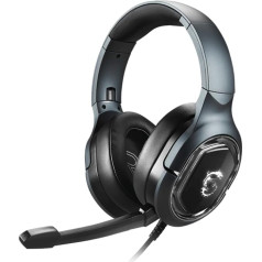 MSI Immerse GH50 Gaming Headset - Headphones 7.1 Virtual Surround Sound, Vibration System, 40 mm Neodymium Driver, RGB Lighting, Removable Microphone, Inline Control, USB 2.0 Connection Wired