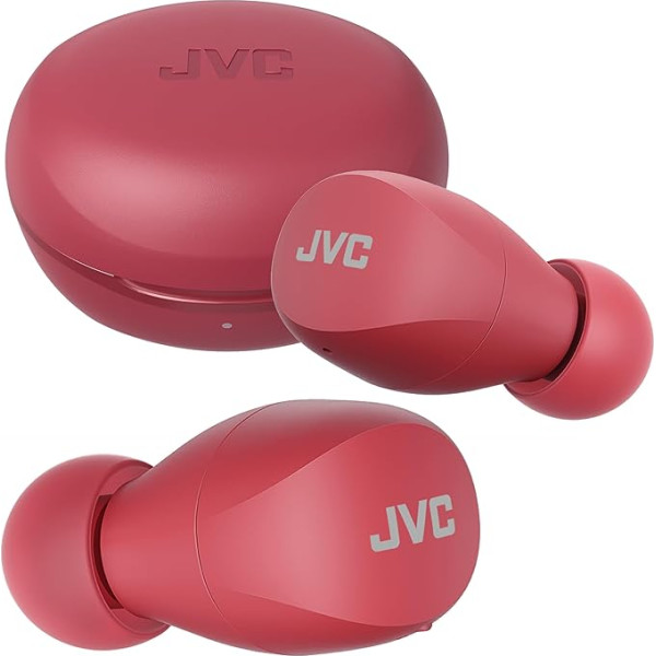 JVC HA-A6T Gumy Mini Wireless Bluetooth Earbuds, 23 Hours Battery, Quick Charge, Touch Control, IPX4 (Red)