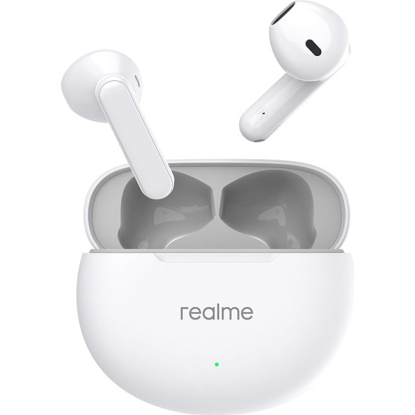 realme Buds T01 Truly Wireless In-Ear Earphones with AI-ENC for Calls, 13mm Dynamic Driver, Up to 28 Hours Battery, 88mm Latency, Bluetooth V5.4 and Google Fast Pair (White)