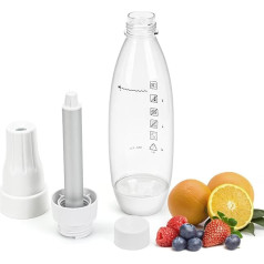 Soda Water Carbonator, 1 Litre Soda Maker, Portable Soda Siphon, Reusable Machine for Carbonated Drinks, PET Sparkling Water Heater for Homemade Juices, Mojitos, Cocktails, Drinks