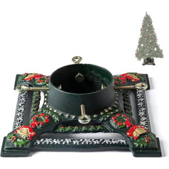 Ventray Christmas Tree Stand with Water Container, 34 x 34 x 14 cm, Classic Heavy Duty Universal Christmas Tree, Artificial Trunks, Pine Tree Base Holder for Real Trees, Stars