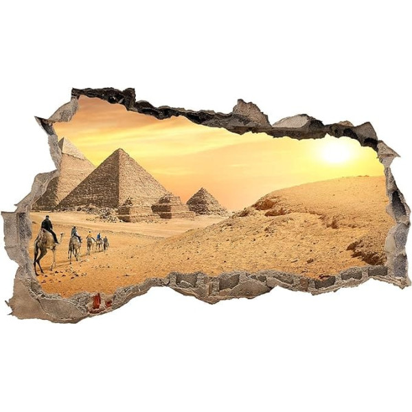 3D Wall Sticker Wall Sticker Breakthrough Cities Landscape Adventure Self-Adhesive H 60 x W 100 Bedroom Living Room (WL46 Desert)