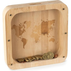 Industor® Wooden Money Box - Money Organiser for Children and Adults - Money Box Children and Money Box Decoration