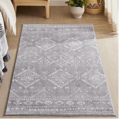 SONGMICS HOME Rug 80 x 150 cm Living Room Rug Non-Slip Rug Short Pile Fluffy Decoration for Living Room Bedroom Machine Washable Boho Style Dove Grey TAR026G01V1