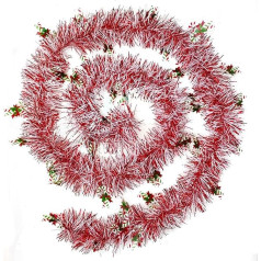 Lametta-Girlande mit Zuckerstange, 10 m, für Weihnachtsbaumdekoration, metallische gedrehte Girlande, hängende Lametta für Weihnachten, Neujahr, Hochzeit, Geburtstag, Urlaub, Innen- und Außenbereich,