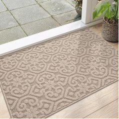 DEXI Dirt Trapper Mat 44 x 76 cm, Non-Slip Doormat Indoor, Washable Door Mat, Absorbent Door Mat for Entrance, Front Door, Patio, Hallway, Beige