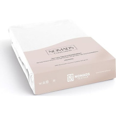 Nomads CozyCotton Fitted Sheet 200 x 200 cm White. Cotton. Also in: Fitted Sheet 90 x 200 cm, Fitted Sheet 140 x 200 cm, Fitted Sheet 180 x 200 cm. Bed Sheet 90 x 200 cm, Flat Sheet 140 x 200 cm