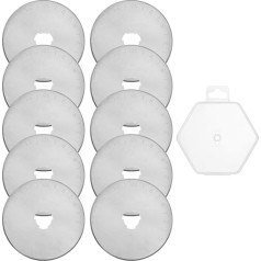 sourcing map Rotary Cutter Blades 45mm SK5 Steel Sharpness Replacement Blades, Quilting Rotary Cutter Blades for Fabric, Sewing, Scrapbooking, Crafts, Silver, Pack of 10