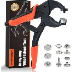 Push Button Set with Pliers, Adjustable Push Button Setter Tool, Includes 40 Sets of 15 mm Press Studs for Boat Covers, Repairing Canvas, Sewing, Tarpaulin, Replacing Metal Clasps
