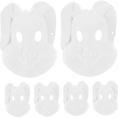 Toyvian 24 Stk Diyt Hasenmaske unbemaltes Handwerk Maskerade selber machen halloween masken halloweenmaske weiße maske selber machen Partymasken selber machen Zellstoff