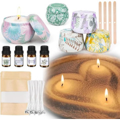 LDUMODUW DIY Candle Making Set, DIY Candle Making Set for Adults Children, Christmas Scented Candles Make Yourself with 5 Tins