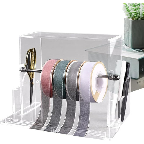 Farbbandaufbewahrung, transparenter Farbbandrollenhalter - Transparentes Bandhalter-Organizer-Rack | Mehrzweck-Etikettenspender, Aufkleberhalter, Band-Organizer für Bastelraum, Konditorei, Blumenladen