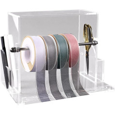 Ribbon Holder, Label Dispenser Ribbon Storage Organiser Rack - Multi-Use Sticker Roll Dispenser, Label Dispenser for Sewing, Craft, Florist Wrapping, Packing, Scrapbooking