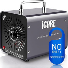 ICARE Ozone Generator 30,000 mg/h Ozone Device, Ozoniser Industrial O3 Ozone Air Purifier with 120 Min Timer for 300 ㎡ Odour Eliminator Odour Neutraliser for Car, Smoke, Pet Odours, Kitchen Odours