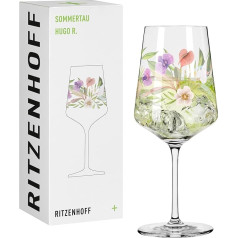 RITZENHOFF 2931018 Aperitif Glass 500 ml Summer Dew Series for Spritz or spritzer - Petals Motif - Made in Germany, Green, Purple, Red