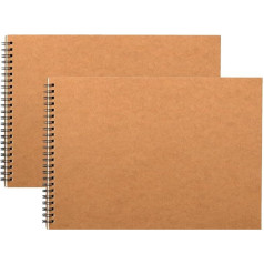 2 x A3 Portrait Spiral Bound Sketchbook - 60 Pages (30 Pages) of 150gsm Cartridge Paper - Bound