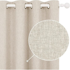 Deconovo blackout curtain with eyelets, linen effect