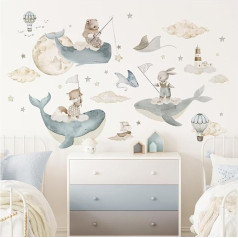 DEKO KINDERZIMMER DK1138-05 Wall Sticker Underwater World Ocean Animals Wall Sticker Whale Children's Room Baby Room Wall Decoration Bedroom