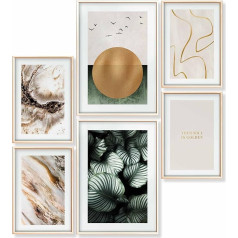 Heimlich® Premium Poster Set Without Picture Frame, Stylish Set With Matching Pictures as Living Room Decoration, 2 x DIN A3 and 4 x DIN A4, Approx. 30 x 42 cm and 21 x 30 cm, 
