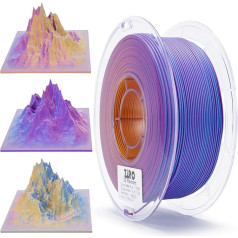 ZIRO Matte Colour Gradient PLA Filament 1.75 mm, Matte Multicolours 3D Printer Filament, Tricolors 3-in-1 PLA, Dimensional Accuracy +/-0.03 mm, Fits Most FDM 3D Printers, 1 kg Spool, Purple Sunset