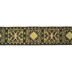 1A-Kurzwaren 50587-V4 Cassette Border 50 mm Wide 10 m Gold-Black