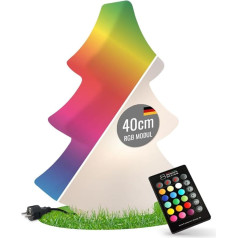 8 seasons Design - RGB Christmas Tree with E27 Socket Including Remote Control - Shining Tree Diameter 40 cm (White) - Illuminated Christmas Tree for Indoor and Outdoor Use - with Colour Changer -