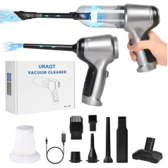 URAQT Handheld Vacuum Cleaner Car Handheld Cordless 3 in 1 Handheld Vacuum Cleaner Battery Hand Strong 150000 rpm Mini Vacuum Cleaner Car Wireless USB Rechargeable Portable Lightweight Handheld Vacuum