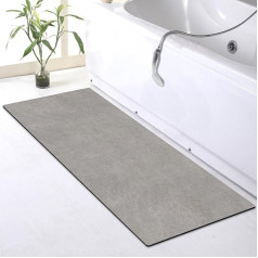 MORROWCAMP Bath Mat, Non-Slip Bathroom Mat, Super Absorbent Floor Mat, 120 x 40 cm, Extra Long, Washable, Grey Bath Mats for Bathroom, Anti-Mould, Quick Drying, Bath Rug for