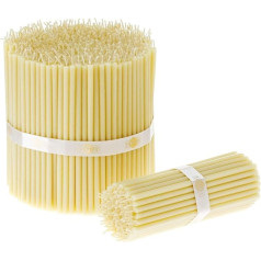 Danilovo Pack of 200 White Beeswax Candles, Orthodox Candles for Prayer, Rituals, Wedding Table Decoration, Non-Toxic, Soot, Drip-Free, Long, Sustainable Products, N120, Height: 15 cm, Diameter 5.4 mm