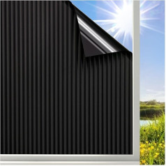 Beautysaid 45X Ribbed Frosted Blackout Film for Glass Window Self Adhesive Window Film Vinyl Anti UV Static Cling No Glue Window Film Privacy for Home and Office