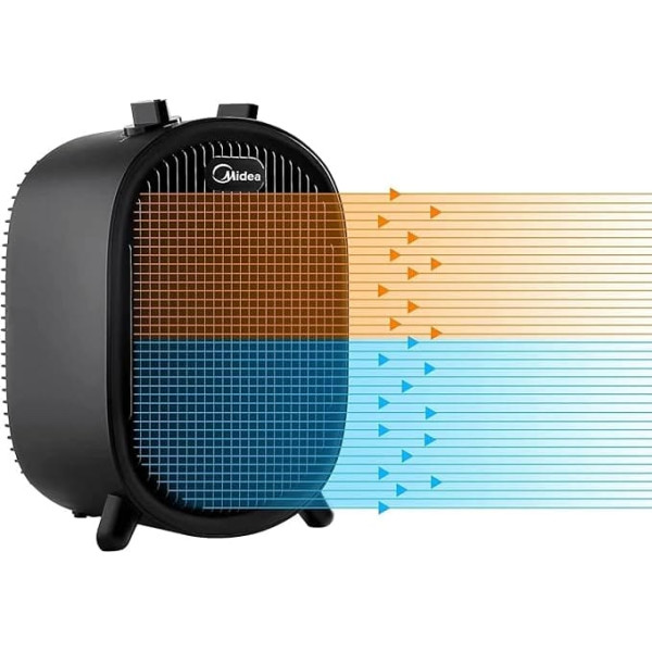 Midea NF20-20ABE PTC Ceramic Fan Heater 2000W Home Use Portable Electric Stoves Fast Heating Spacious Rooms and Office Environments Silent Black