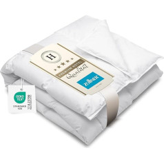 ZOLLNER Down duvet made of 90% down and 10% feathers, breathable all-season duvet with cassette quilting, made in Europe, 135 x 200 cm, hotel quality, Oeko Tex® certified