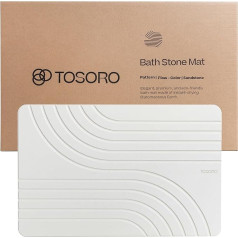 TOSORO - Stone Bath Mat, Diatomaceous Earth Non-Slip Stone Shower Mat - Quick Drying, Absorbent Stone Bath Mat - Elegant & Modern Design, Easy to Clean (23.5 x 15 Sandstone)